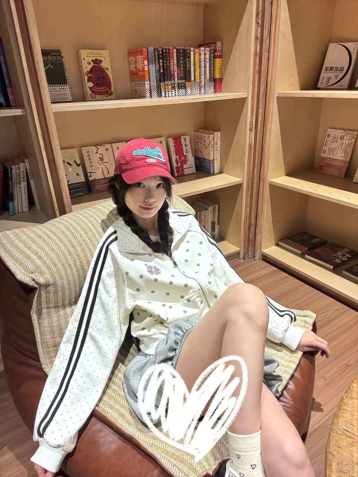 새로운 한 부서 자이언트 잘 생긴 도트 무늬 여성 코트 가을 루즈핏 캐주얼 고급 센스 스트라이프 야구 유니폼 재킷 상세 이미지 3