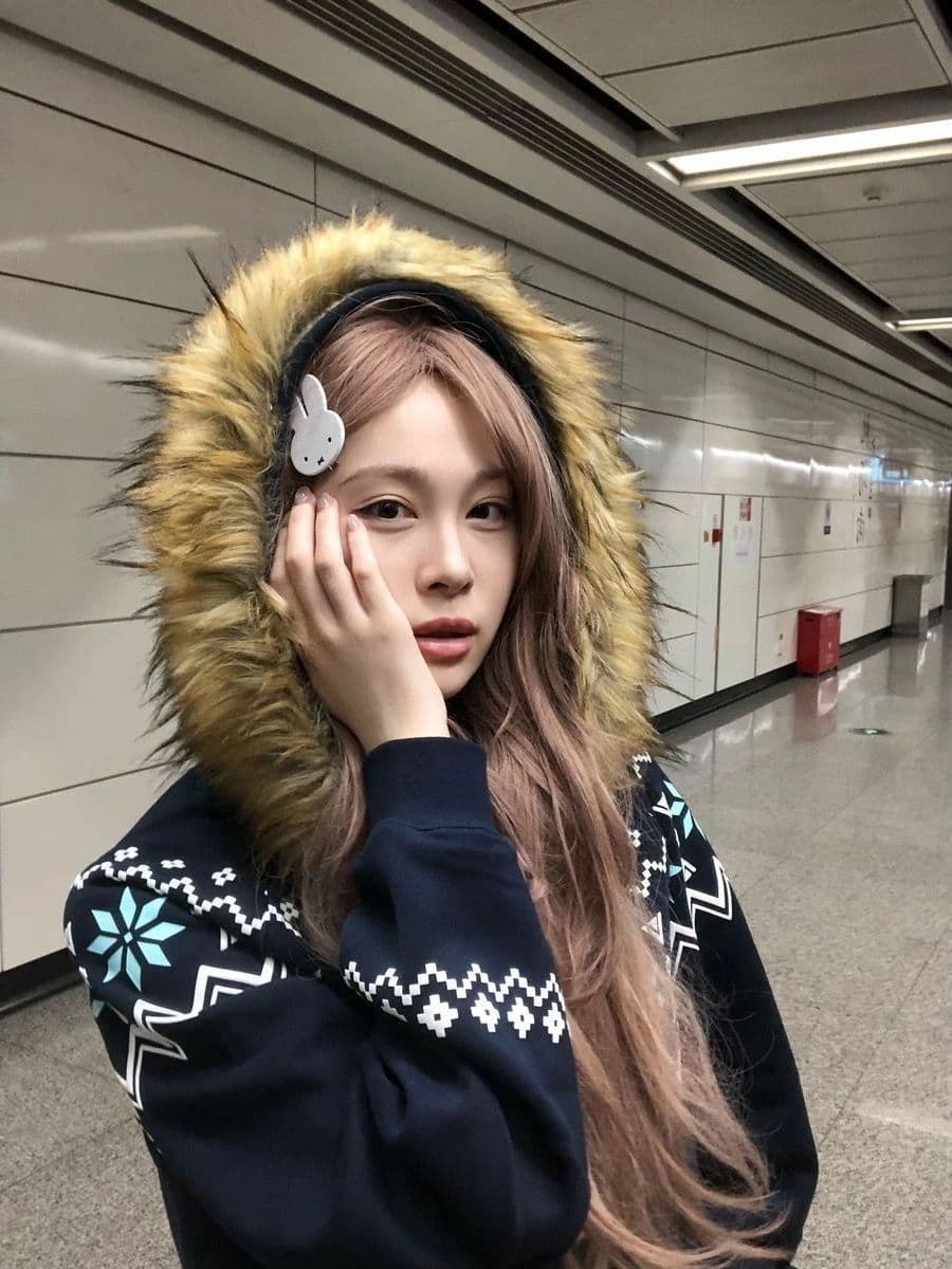 새로운 칼라 수 있습니다. 해체 모피 칼라 후드 티 스웨터 여자 가을 겨울 루즈핏 다용도 카디건 코트 상세 이미지 6