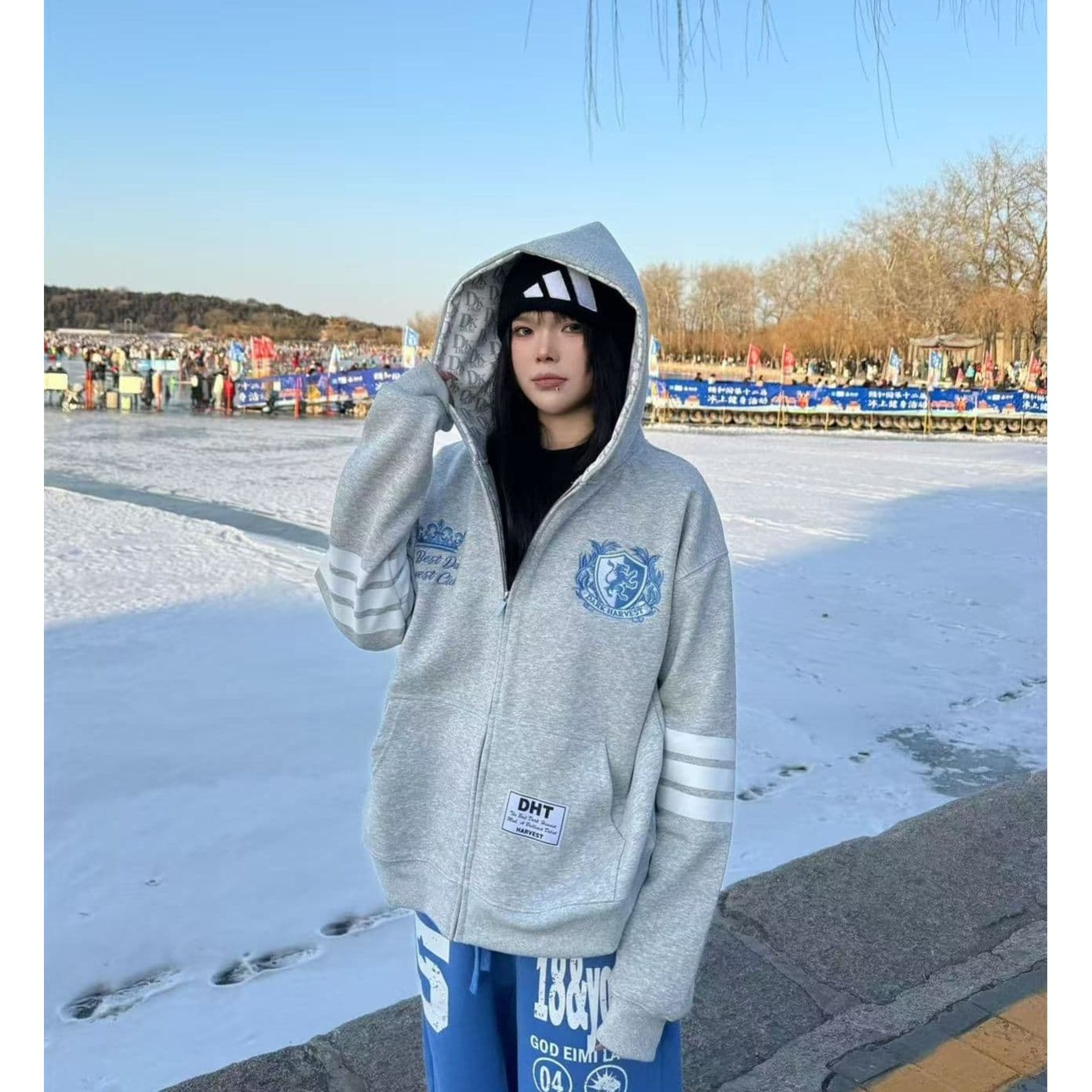 새로운 얇은 두꺼움 원본 솜씨 있음 언더 이후 패키지 모자 패치워크 지퍼 인사이드 펌프 솜씨 자수