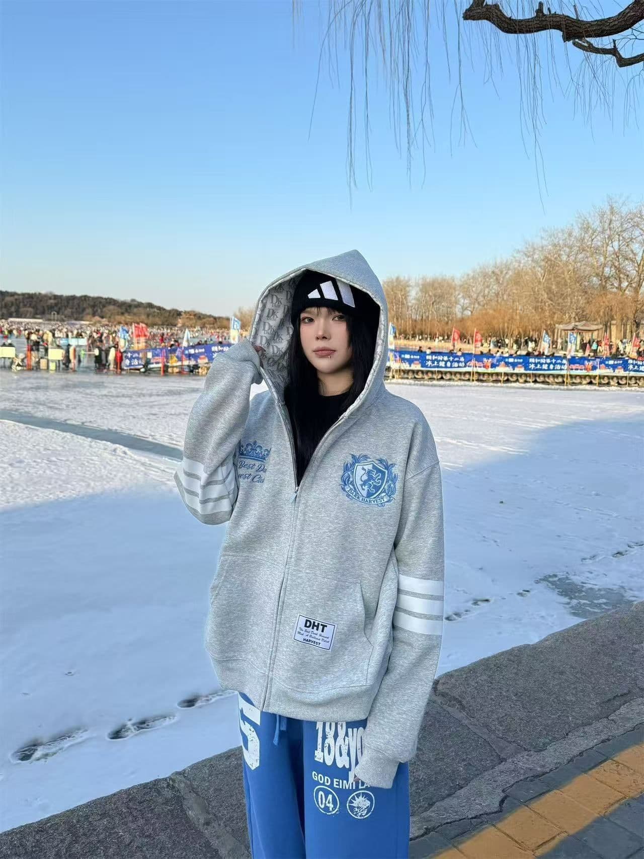 새로운 얇은 두꺼움 원본 솜씨 있음 언더 이후 패키지 모자 패치워크 지퍼 인사이드 펌프 솜씨 자수 상세 이미지 5