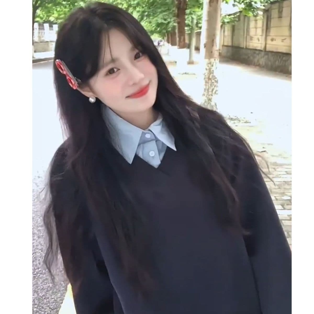 새로운 얇은 두꺼움 자수 패치워크 배색 페이크 레이어드 후드티 상세 이미지 2