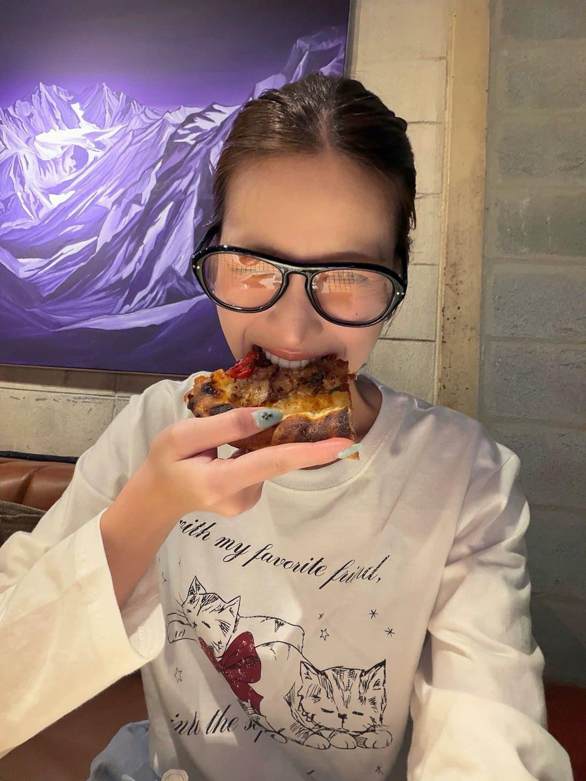 봄 가을 새로운 이후 패키지 칼라 긴팔 라운드 넥 티셔츠 고양이 프린트 맨위 상세 이미지 3
