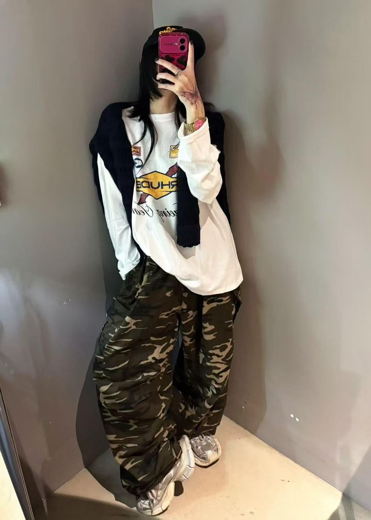 봄 가을 새로운 이후 패키지 칼라 긴팔 라운드 넥 티셔츠 알파벳 프린트 이미지 3