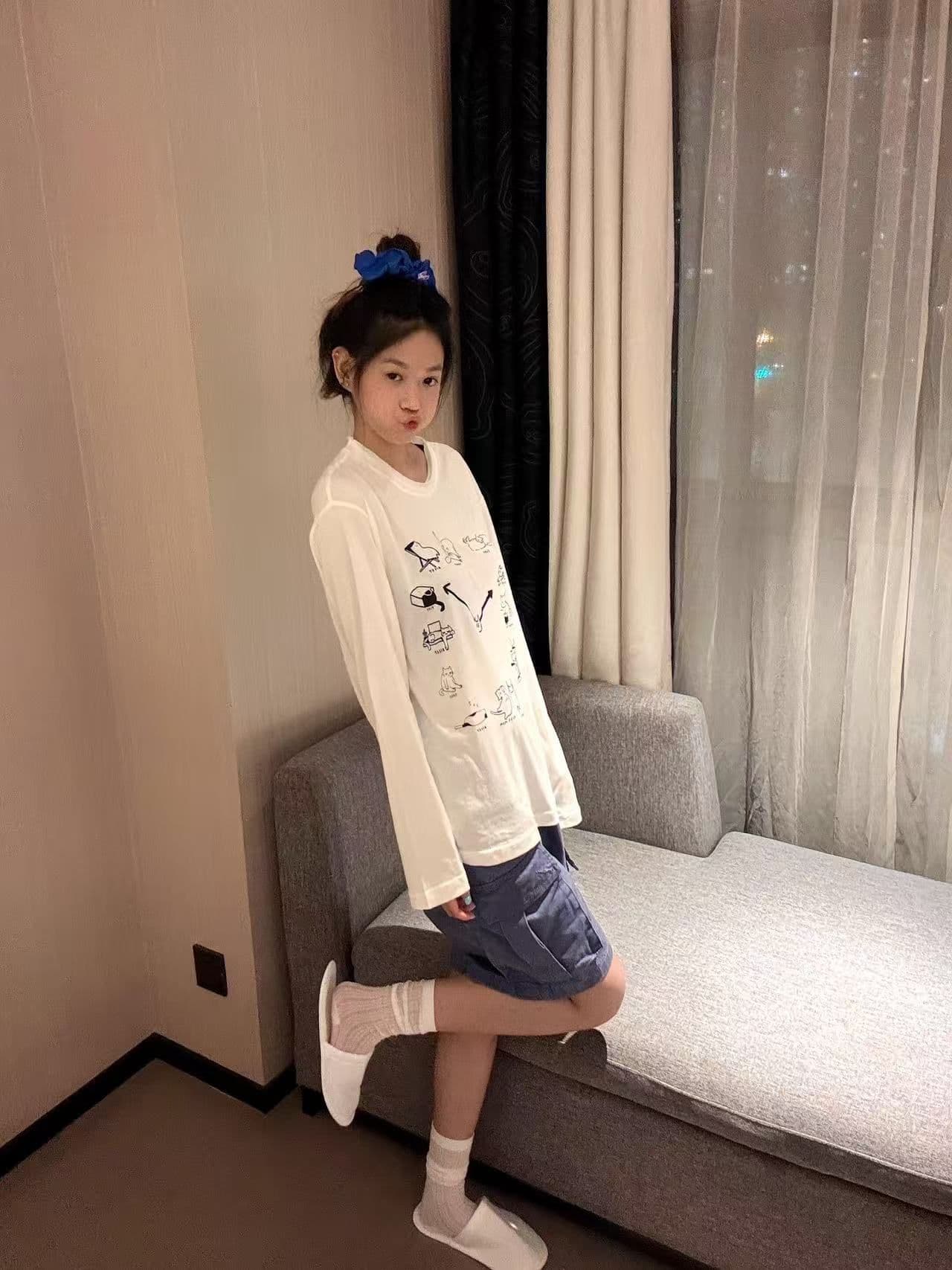 새로운 출처 생방송 품질 긴팔 태양 보호 셔츠 기본 셔츠 고양이 시계 상세 이미지 4