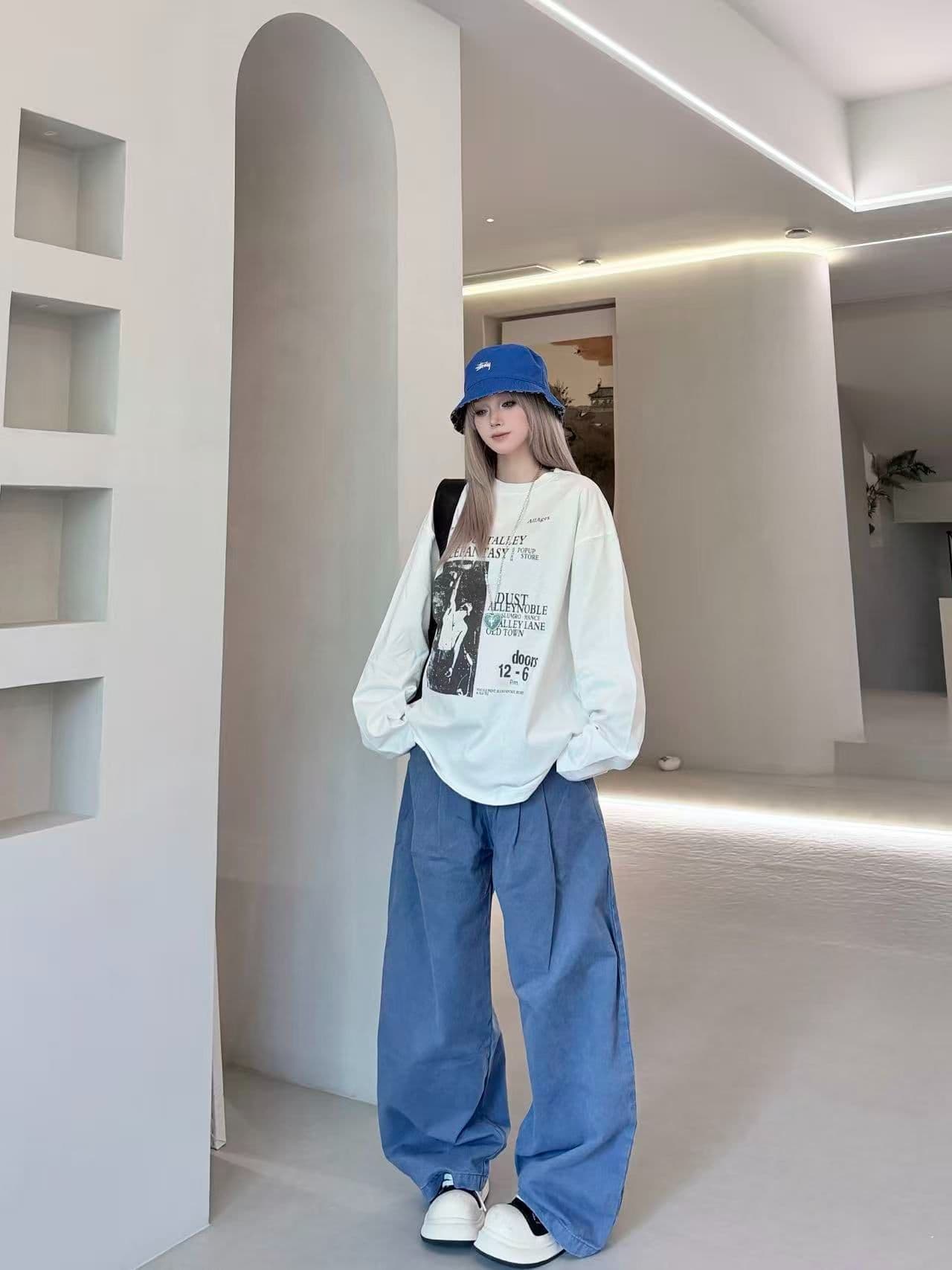 봄 가을 새로운 이후 패키지 칼라 긴팔 라운드 넥 티셔츠 초상화 알파벳 프린트 상세 이미지 2