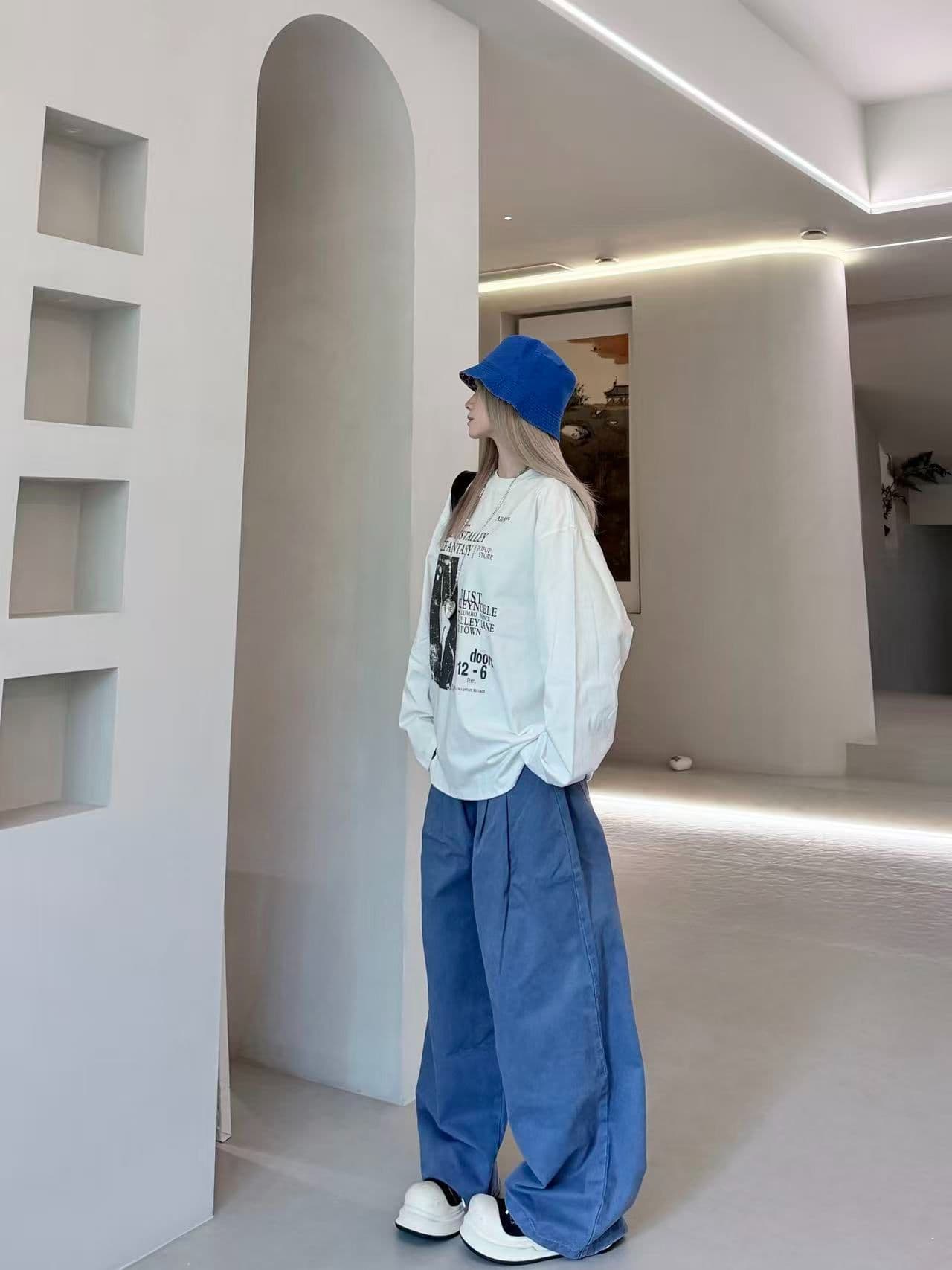 봄 가을 새로운 이후 패키지 칼라 긴팔 라운드 넥 티셔츠 초상화 알파벳 프린트 상세 이미지 5