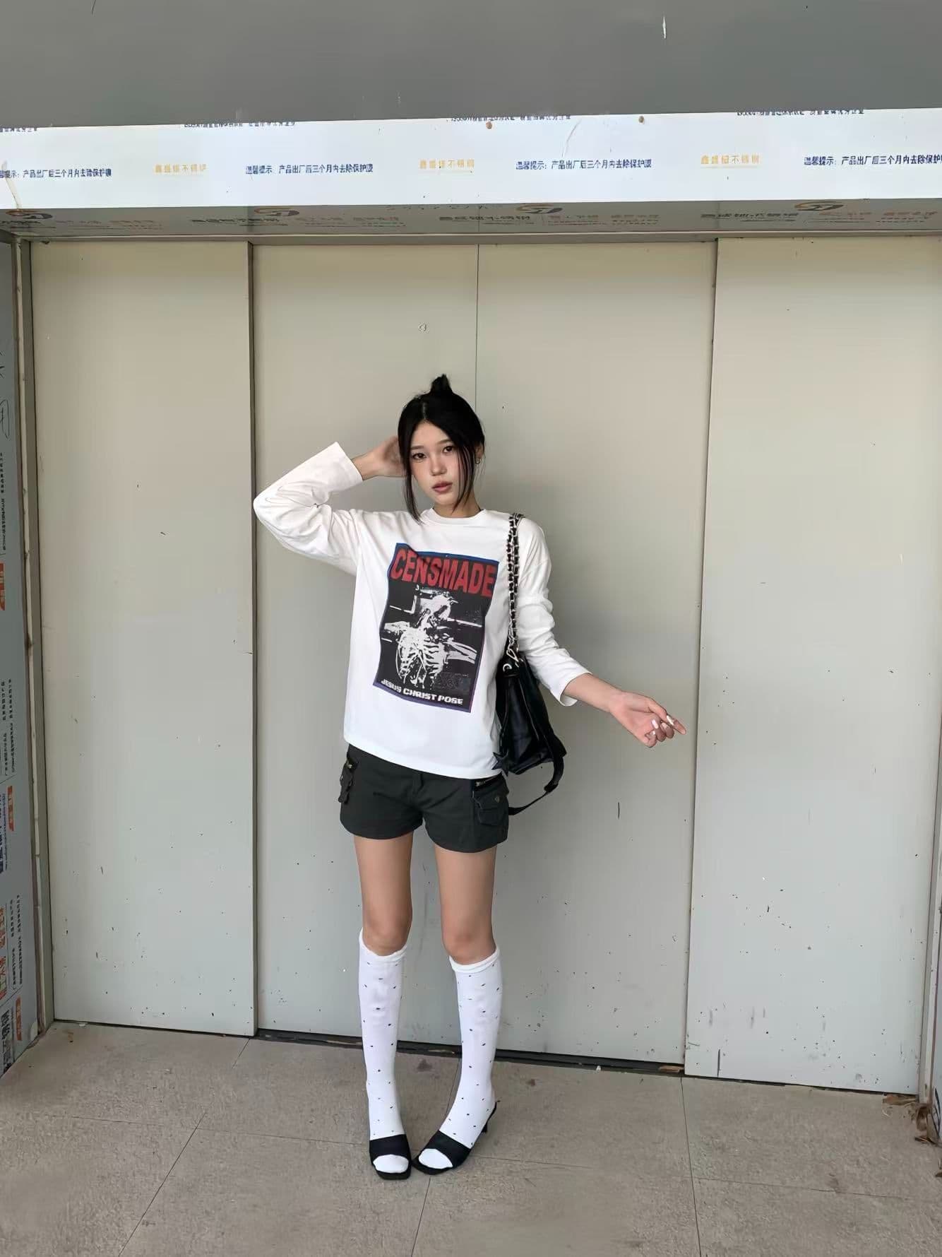봄 가을 새로운 이후 패키지 칼라 긴팔 라운드 넥 티셔츠 알파벳 프린트 맨위 상세 이미지 5