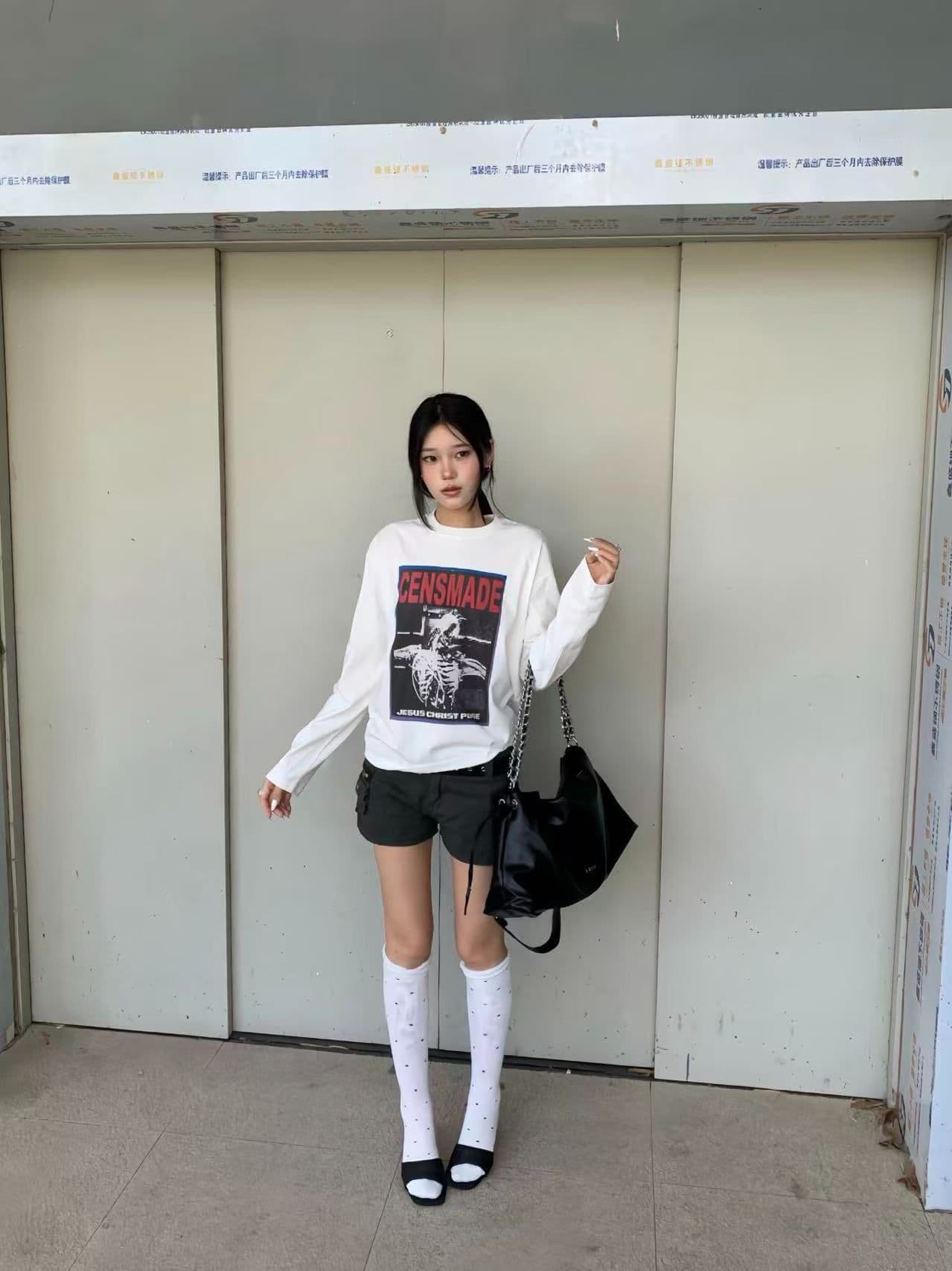 봄 가을 새로운 이후 패키지 칼라 긴팔 라운드 넥 티셔츠 알파벳 프린트 맨위 상세 이미지 6