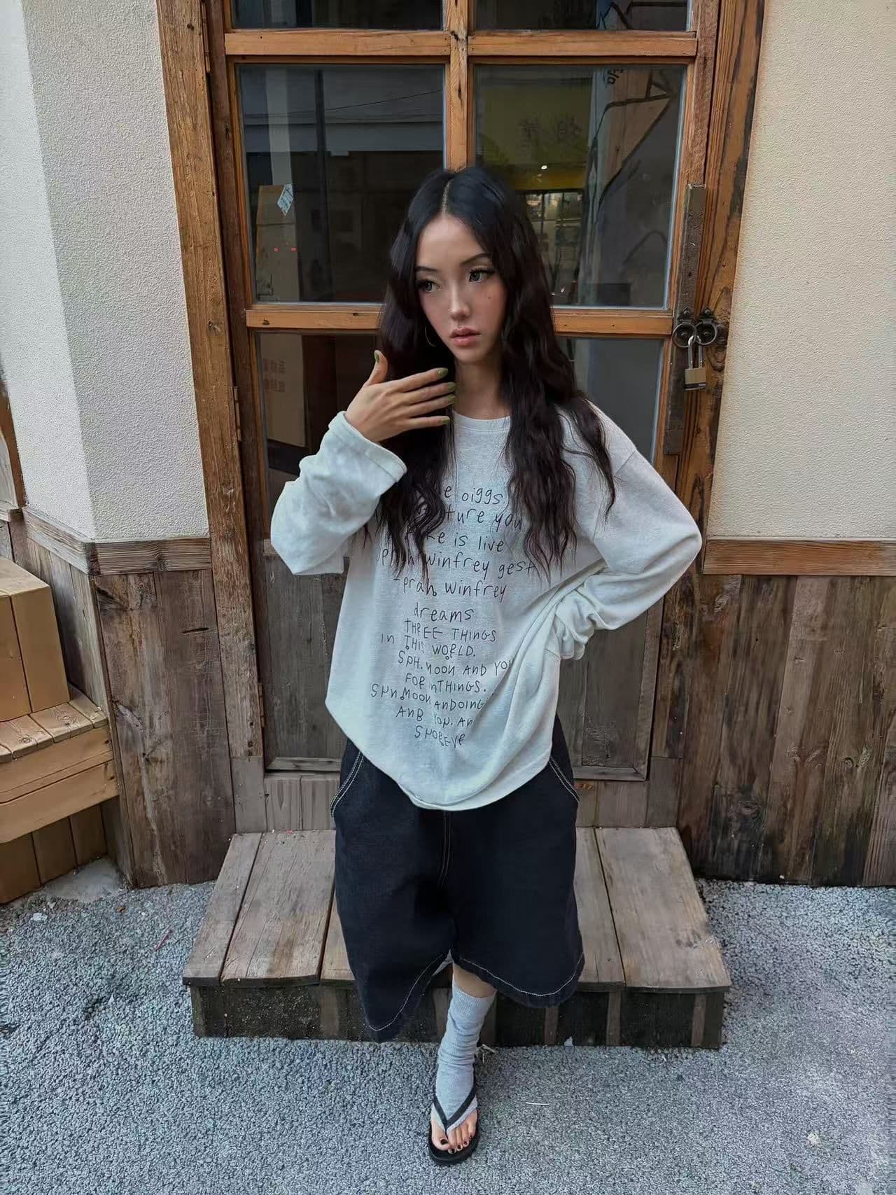 새로운 출처 생방송 품질 면 긴팔 태양 보호 셔츠 기본 셔츠 알파벳 프린트 상세 이미지 4