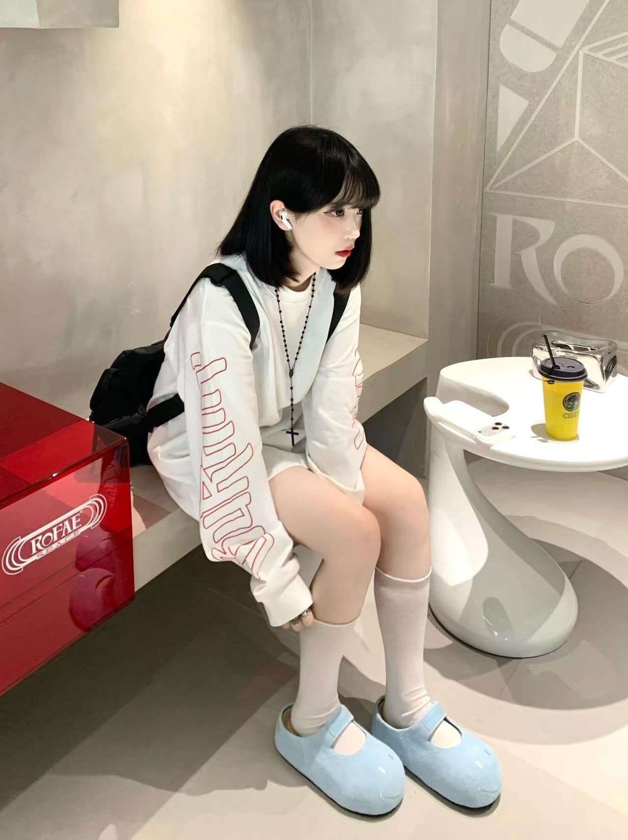 봄 가을 새로운 이후 패키지 칼라 긴팔 Luokou t 소매 알파벳