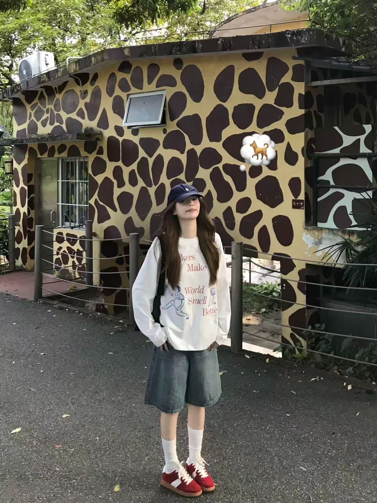 봄 가을 새로운 이후 패키지 칼라 긴팔 라운드 넥 티셔츠 만화 알파벳 프린트 상세 이미지 5