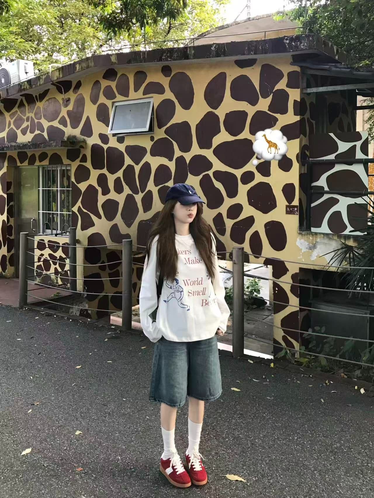 봄 가을 새로운 이후 패키지 칼라 긴팔 라운드 넥 티셔츠 만화 알파벳 프린트 상세 이미지 7