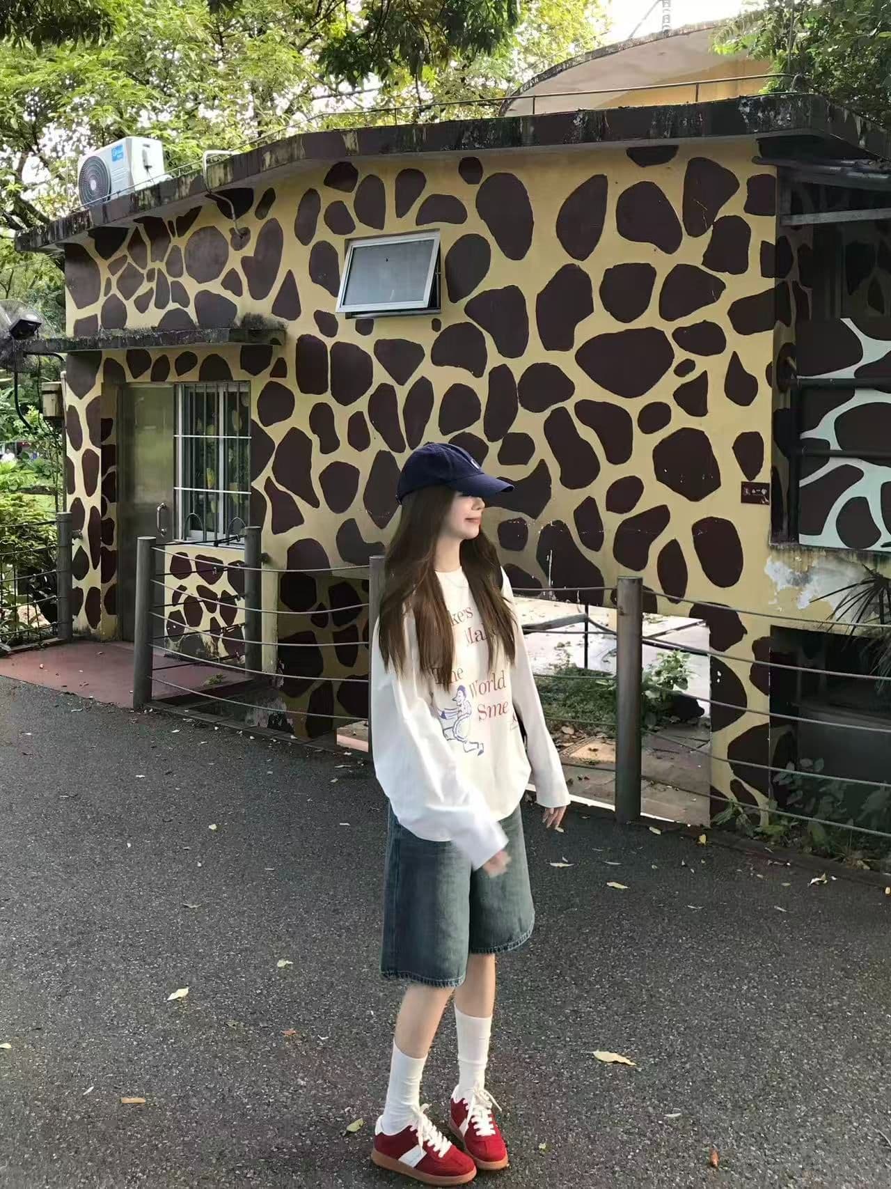 봄 가을 새로운 이후 패키지 칼라 긴팔 라운드 넥 티셔츠 만화 알파벳 프린트 상세 이미지 9