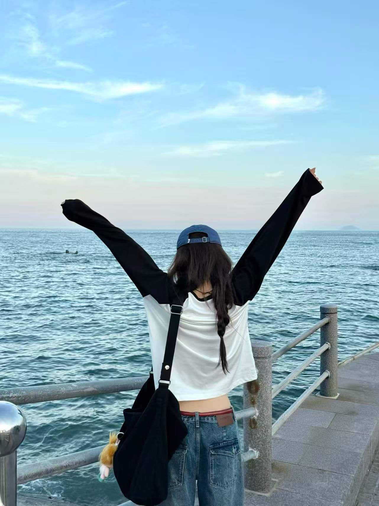 새로운 생방송 품질 삽입 어깨 소매 당겨서 기사 이후 패키지 칼라 알파벳 프린트 상세 이미지 15
