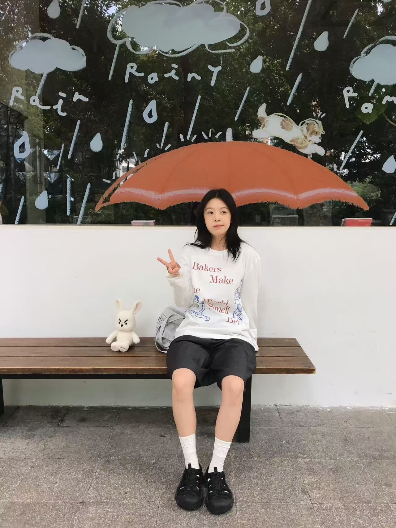 봄 가을 새로운 이후 패키지 칼라 긴팔 라운드 넥 티셔츠 만화 알파벳 프린트 상세 이미지 7