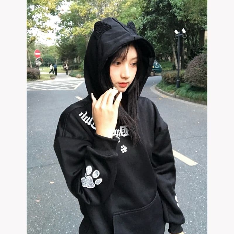 새로운 복잡한 은 여우 플러시 플리스 귀 레이스 자수 원본 솜씨 상세 이미지 8