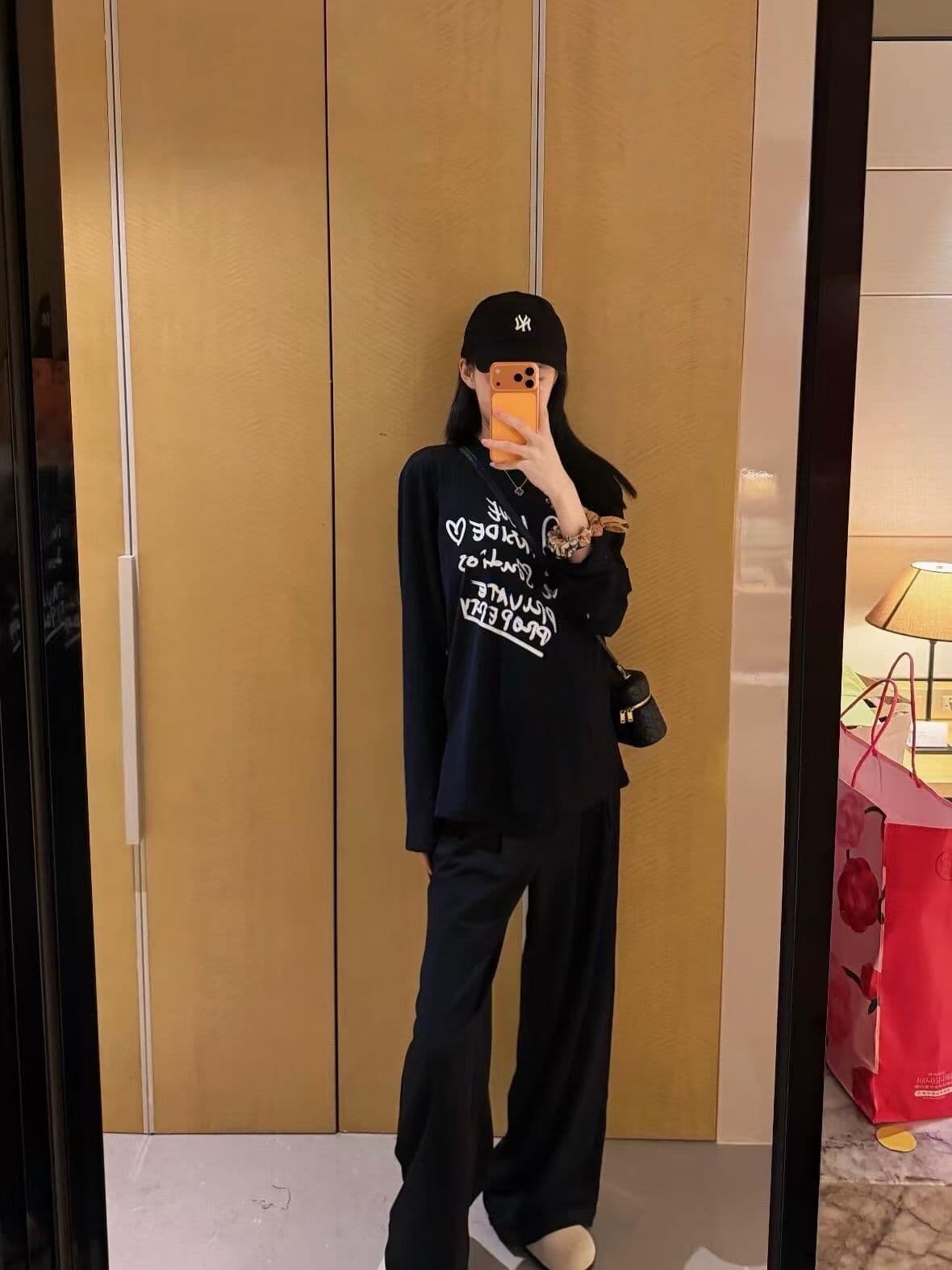 봄 가을 새로운 이후 패키지 칼라 긴팔 라운드 넥 티셔츠 알파벳 프린트 맨위 상세 이미지 6