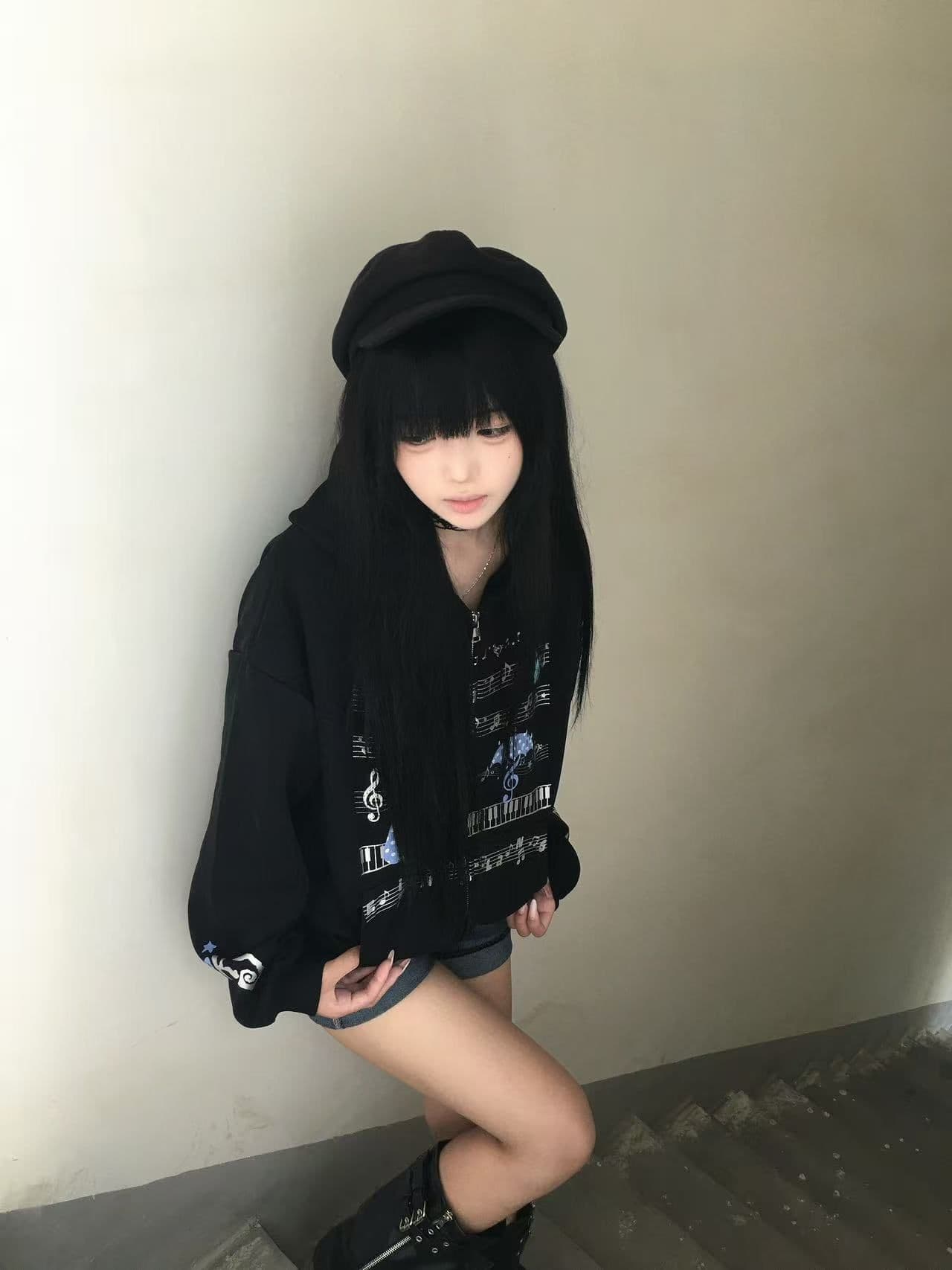 가을 겨울 폭발 복합 우유 실크 은 여우 플러시 지퍼 재킷 참고 알파벳 이미지 2