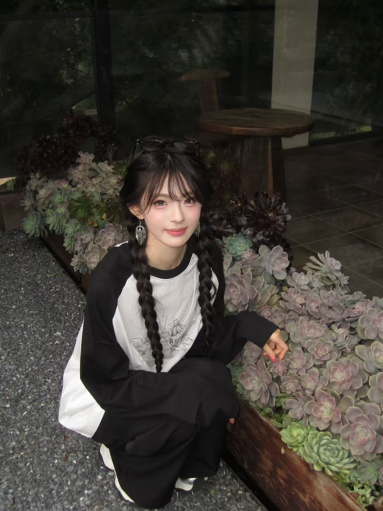 새로운 생방송 품질 삽입 어깨 소매 당겨서 기사 이후 패키지 칼라 천사 프린트 상세 이미지 4