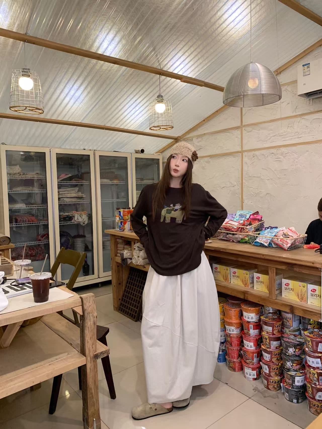 봄 가을 새로운 이후 패키지 칼라 긴팔 라운드 넥 티셔츠 만화 프린트 맨위 상세 이미지 4