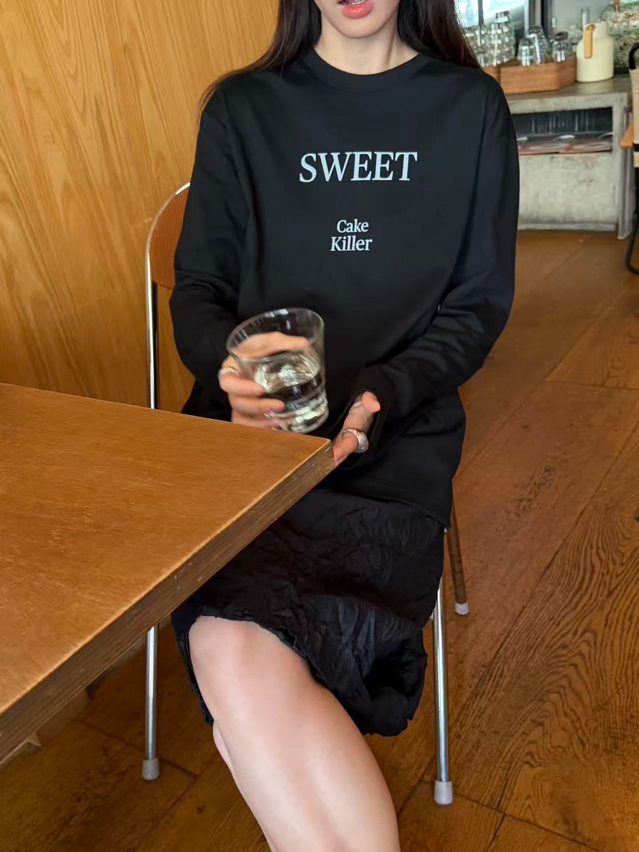 봄 가을 새로운 이후 패키지 칼라 긴팔 라운드 넥 티셔츠 알파벳 프린트 맨위 상세 이미지 5