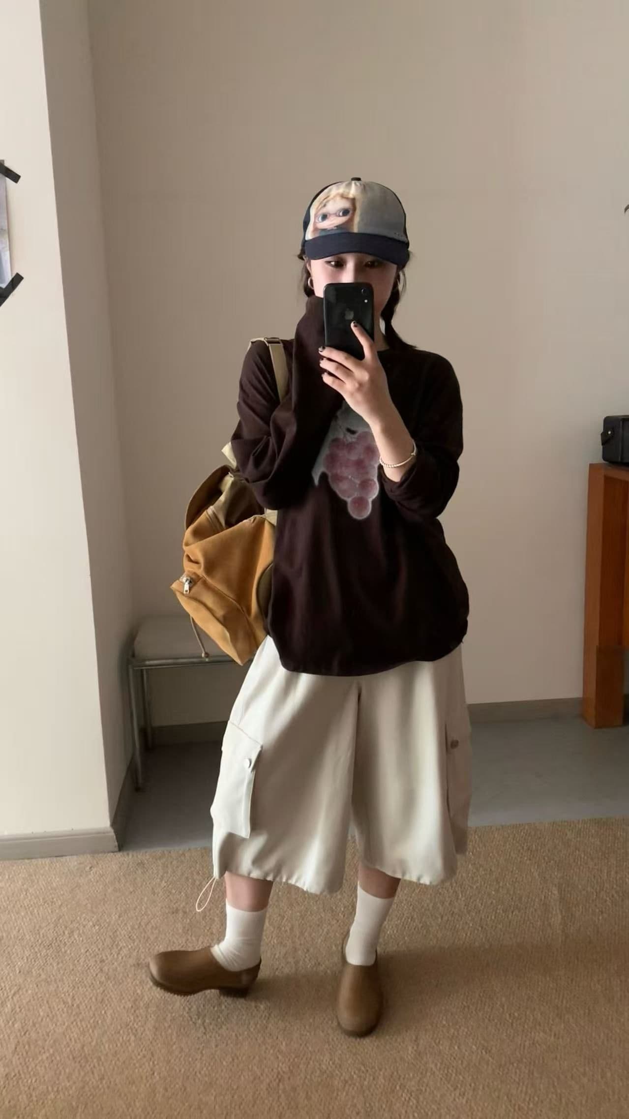 봄 가을 새로운 이후 패키지 칼라 긴팔 라운드 넥 티셔츠 포도 프린트 맨위 이미지 4