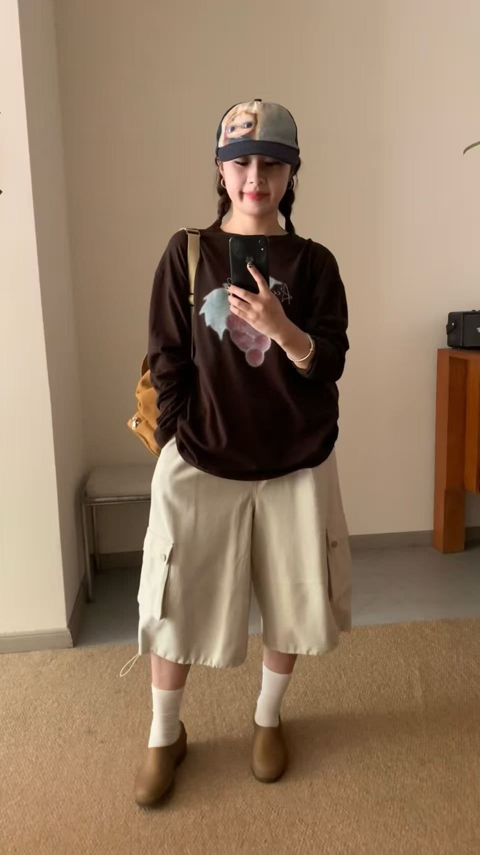 봄 가을 새로운 이후 패키지 칼라 긴팔 라운드 넥 티셔츠 포도 프린트 맨위 상세 이미지 6