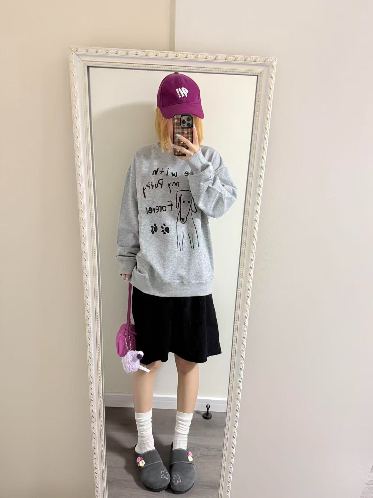 새로운 생방송 품질 복합 얇은 스타일 은 여우 플러시 털이 있는 라운드 넥 만화 개 상세 이미지 7