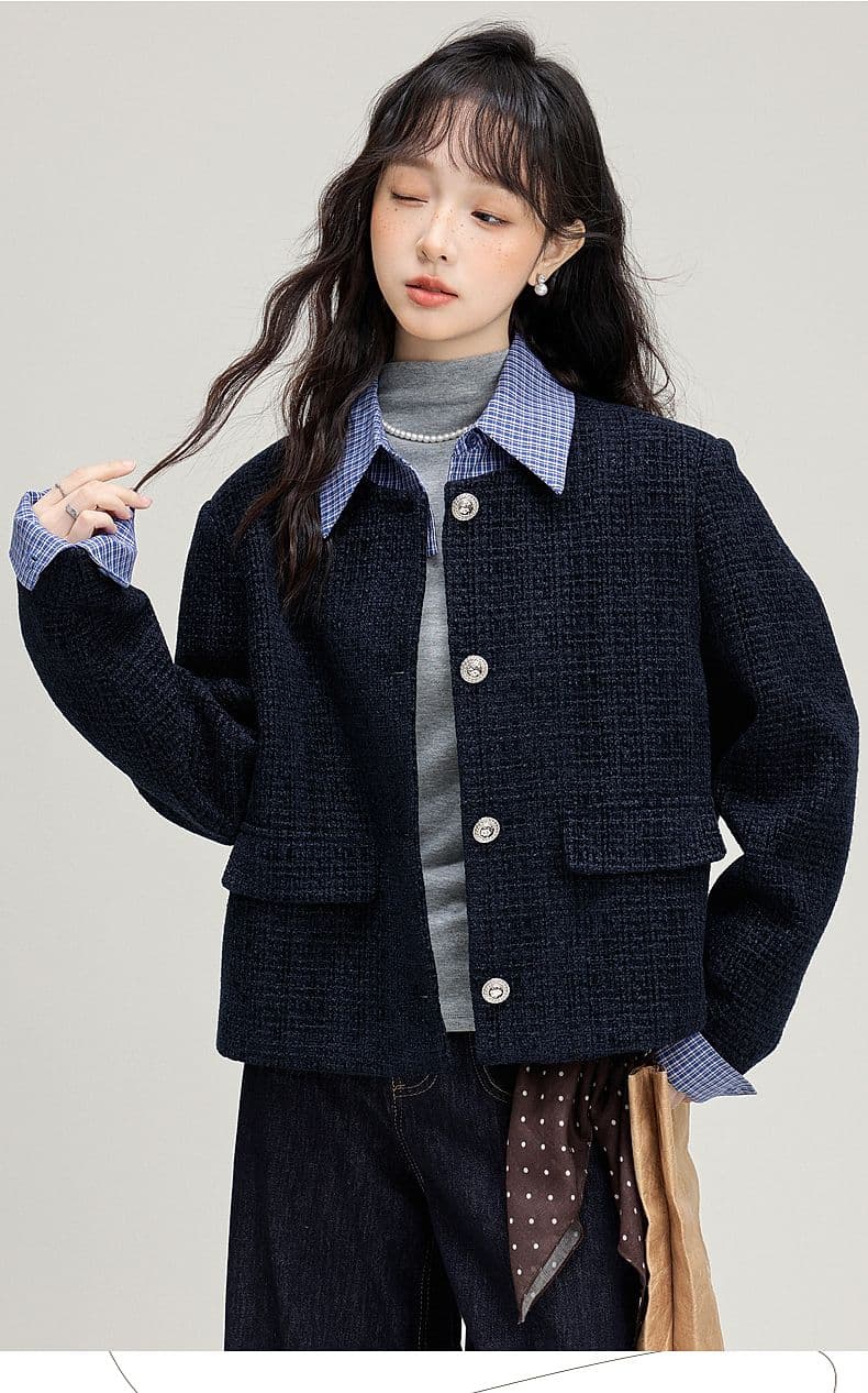 새로운 복합 두꺼운 모방 원단 어깨 패드 원본 단추 부드러운 슬림해 보이는 착용 가져 가라. 싱글 줄 버튼 재킷 상세 이미지 17