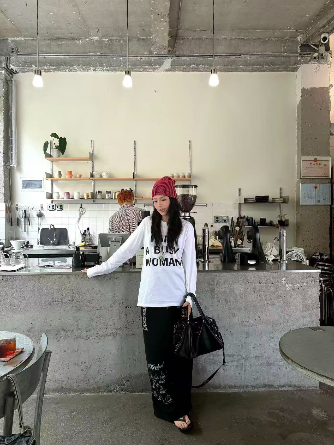 봄 가을 새로운 이후 패키지 칼라 긴팔 라운드 넥 티셔츠 알파벳 프린트 맨위 상세 이미지 7
