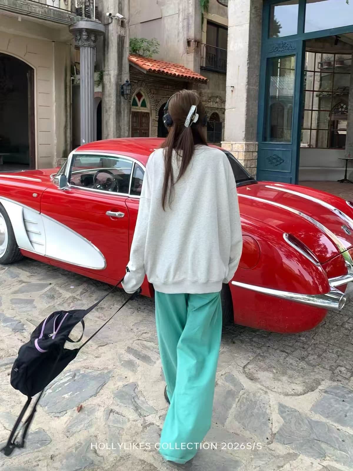 새로운 생방송 품질 복합 얇은 스타일 은 여우 플러시 털이 있는 라운드 넥 알파벳 프린트 이미지 3