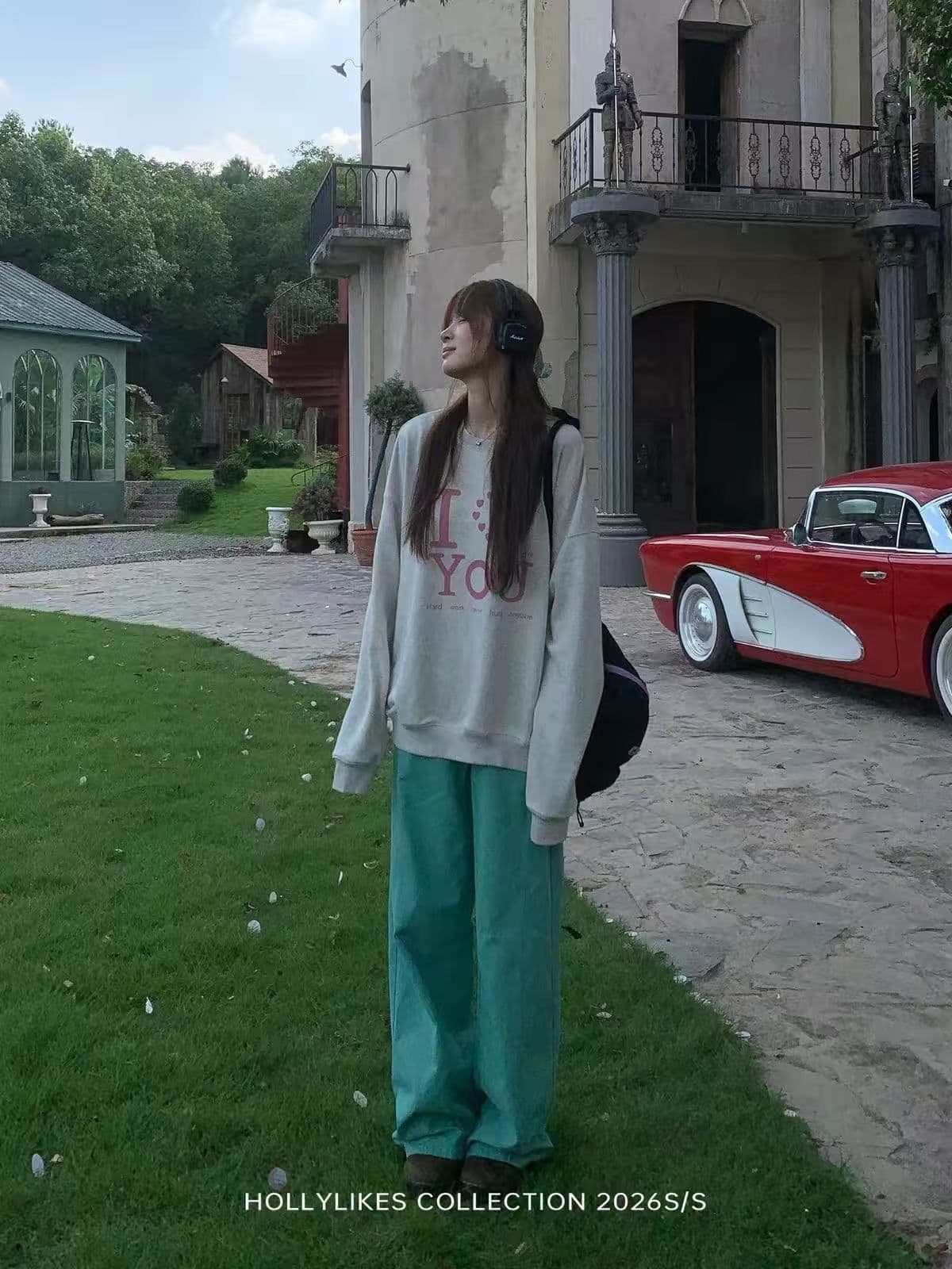 새로운 생방송 품질 복합 얇은 스타일 은 여우 플러시 털이 있는 라운드 넥 알파벳 프린트 상세 이미지 6