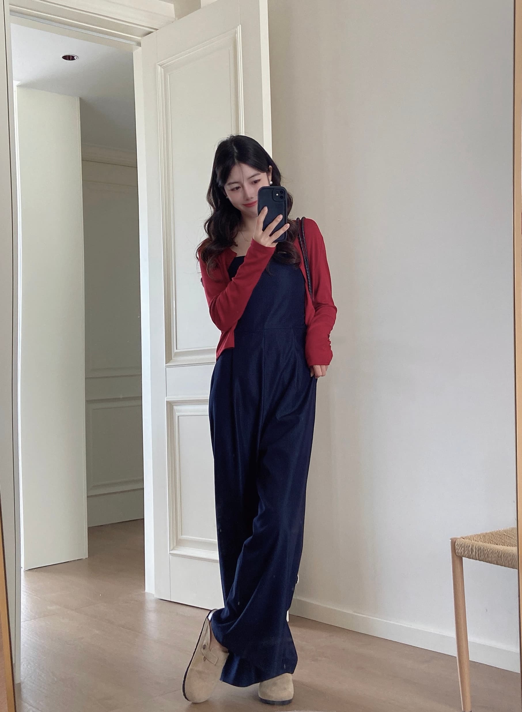 실사 빅 사이즈 여성 의류 패션 품격 부드러운 다용도 슬립 올인원 바지 다용도 숄 이미지 4