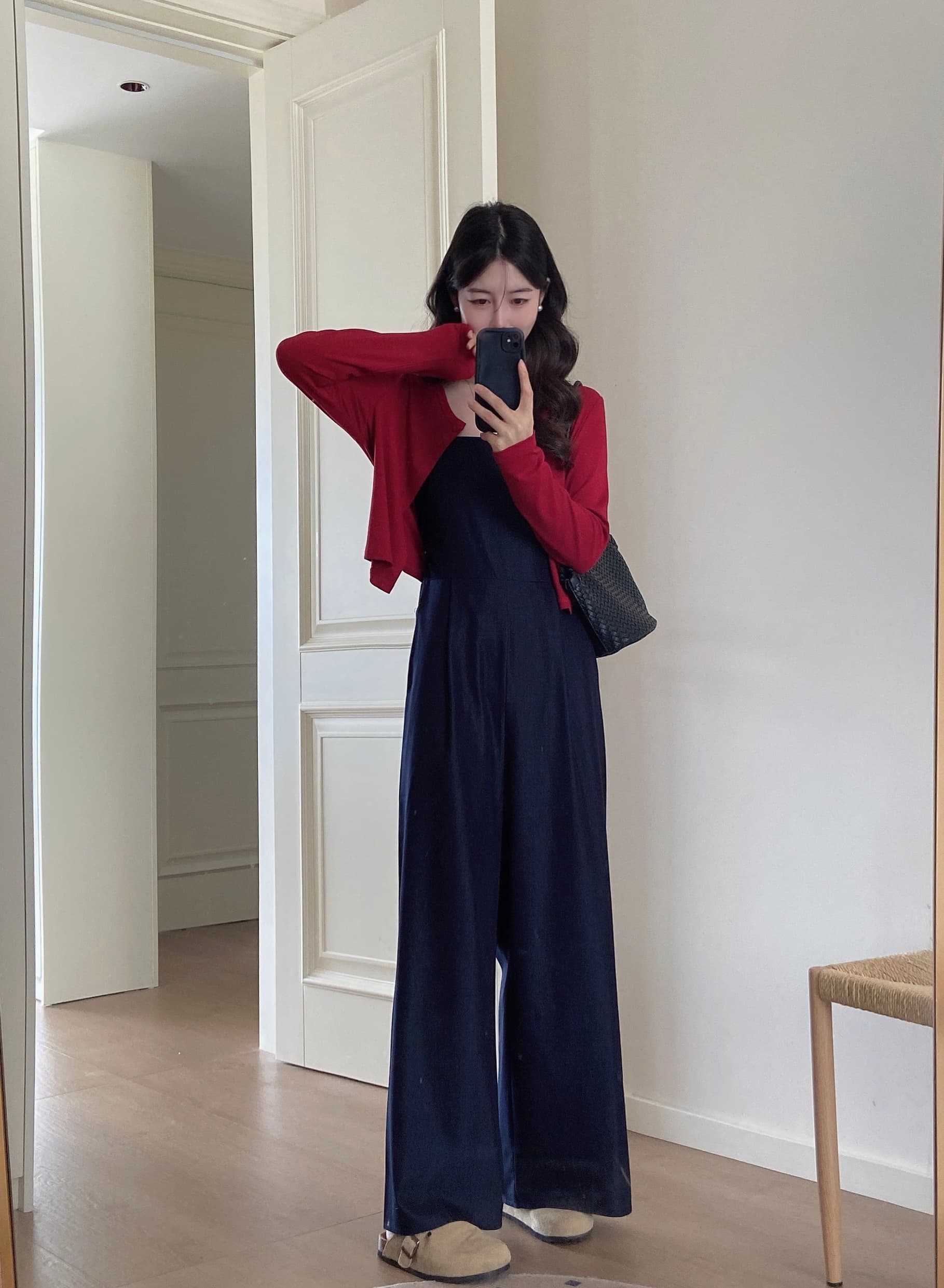 실사 빅 사이즈 여성 의류 패션 품격 부드러운 다용도 슬립 올인원 바지 다용도 숄 상세 이미지 1