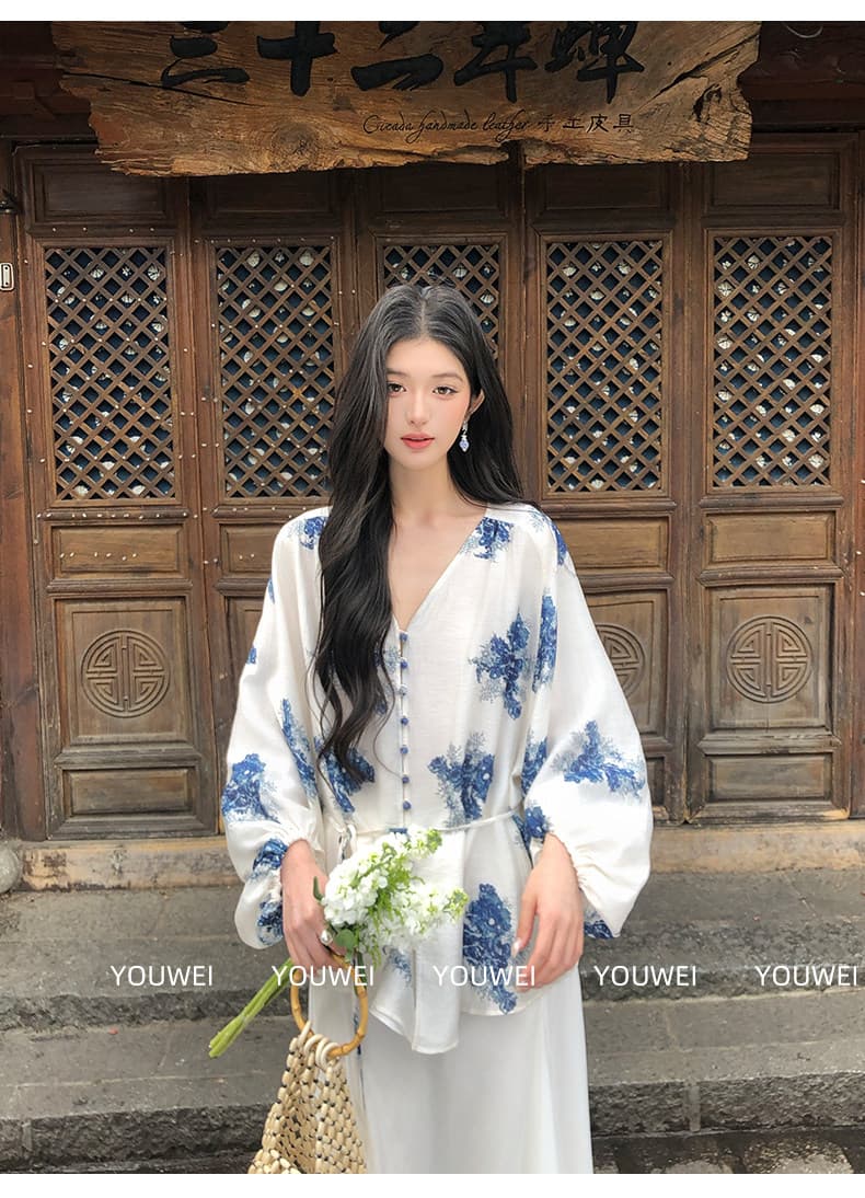 있음 후안 youwe 새로운 중식 긴팔 아마 셔츠 맨위 여성 여름 얇은 스타일 루즈핏 느긋한 바람 V넥 셔츠 상세 이미지 14