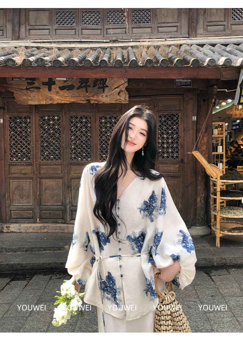 있음 후안 youwe 새로운 중식 긴팔 아마 셔츠 맨위 여성 여름 얇은 스타일 루즈핏 느긋한 바람 V넥 셔츠 상세 이미지 19