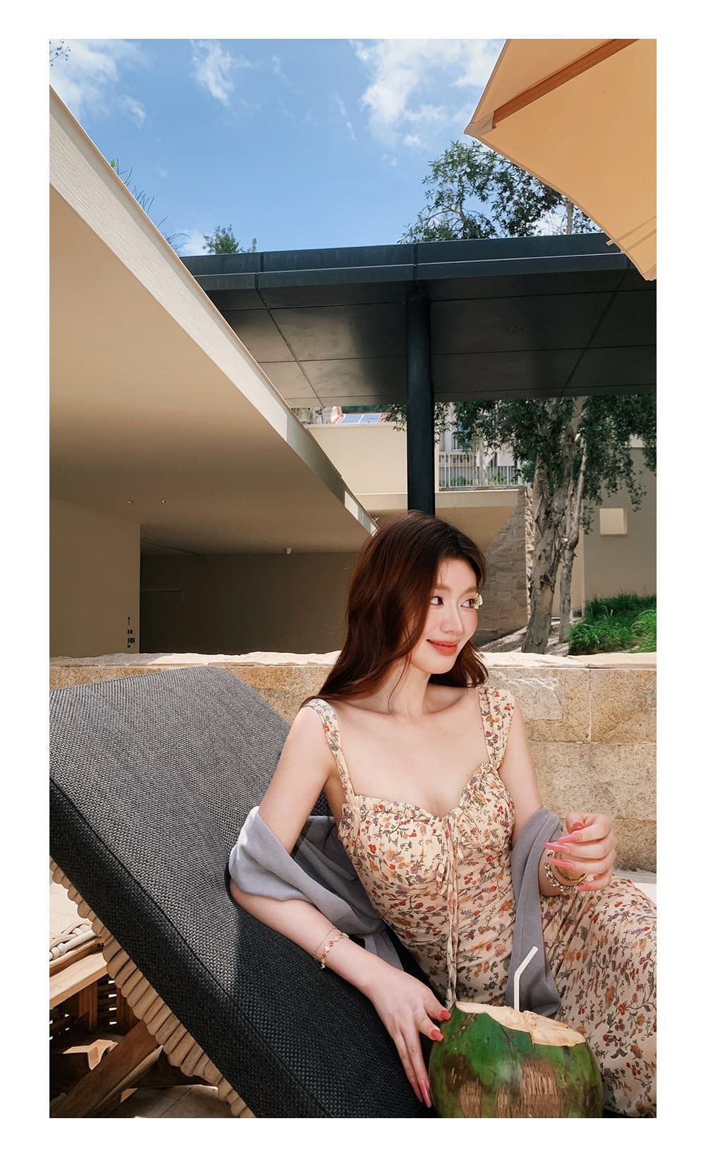 sya 크 사이 작은 웨스트 프랑스식 작은 꽃무늬 여성 드레스 여름 신축성 광장 칼라 허리 수축 길다 쇼트 스타일 슬립 드레스 머리카락 서클 상세 이미지 26