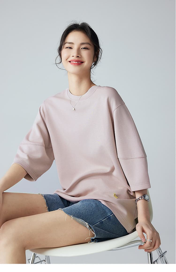 26 여름 아세트산 공기 층 구름 t 맞춤 강아지 핀 새로운 프로필 모양 느슨함 센스 반팔 티셔츠 여성 상세 이미지 10
