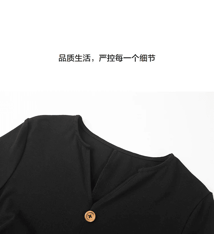 품격 사명 애완 동물 여름 한 부서 면 암모니아 V넥 반팔 트임 슬림해 보이는 숨기기 고기 부드러운 찹쌀 프로 피부 티셔츠 여성 상세 이미지 12
