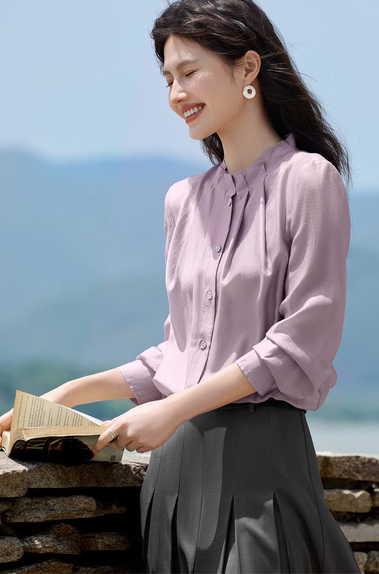 2026 가을 새로운 라이 경기 서울 셔츠 프랑스식 프릴 품격 절묘한 다용도 셔츠 상세 이미지 2