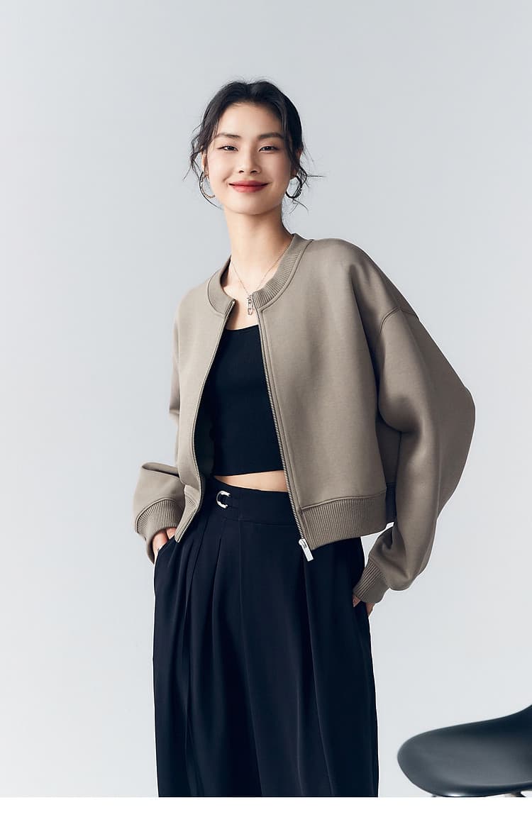 가을 라운드 넥 쇼트 스타일 프로필 모양 후드티 여성 새로운 편안함 패션 캐주얼 후드티 여성 코트 상세 이미지 17