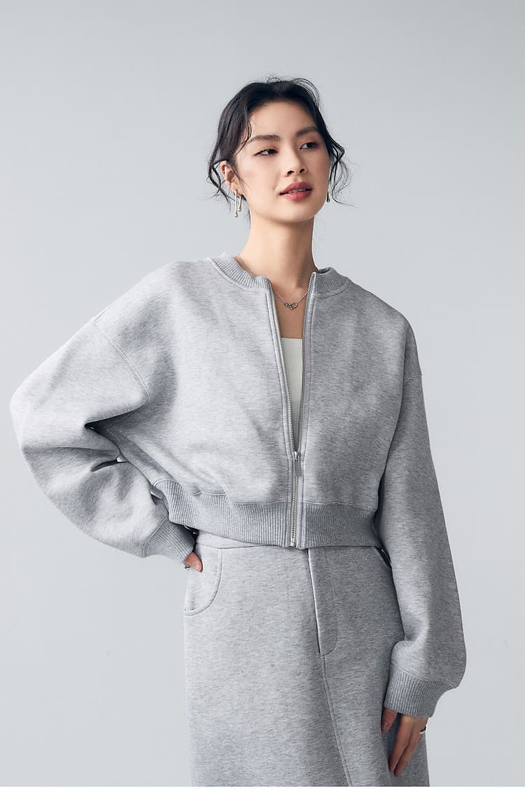 가을 라운드 넥 쇼트 스타일 프로필 모양 후드티 여성 새로운 편안함 패션 캐주얼 후드티 여성 코트 상세 이미지 22