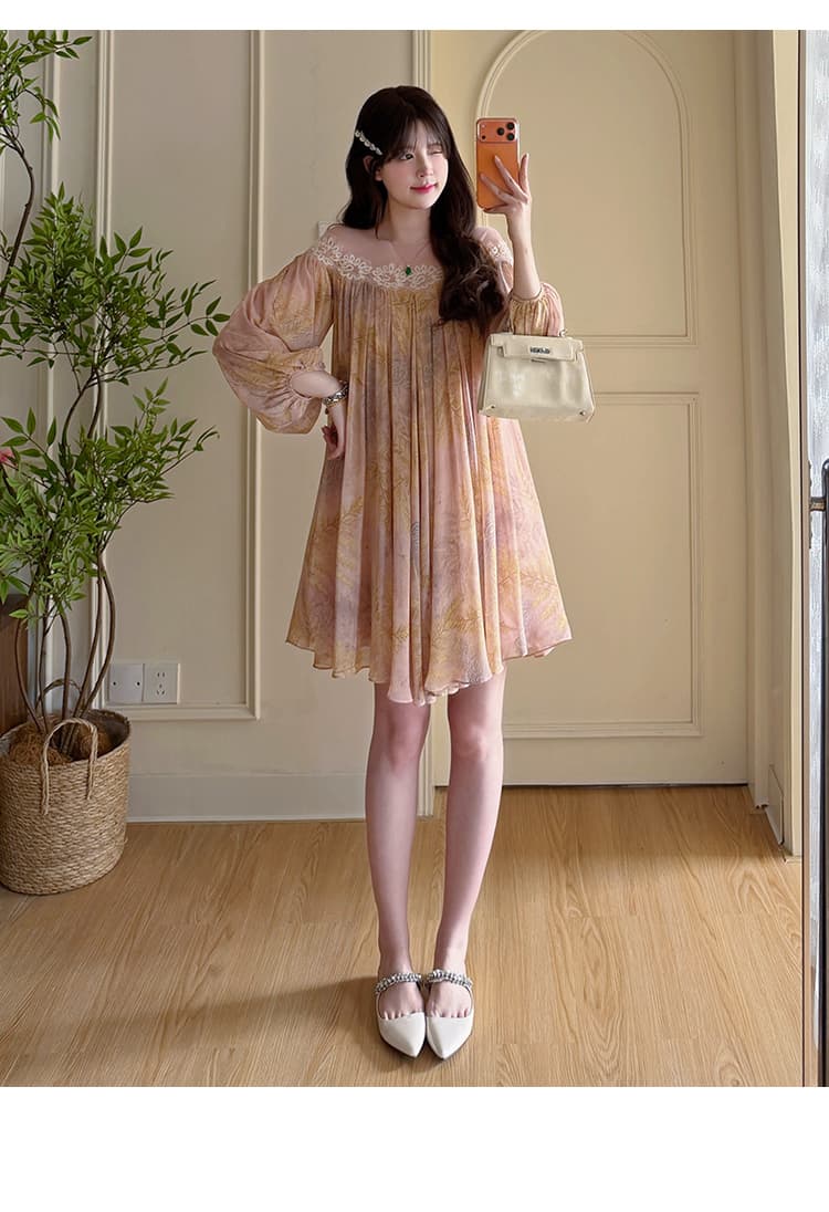 실사 지금 이른 가을 켜기 새로운 2026 패션 품격 작은 심장 기계 레이스 칼라 출산 착용 상세 이미지 11
