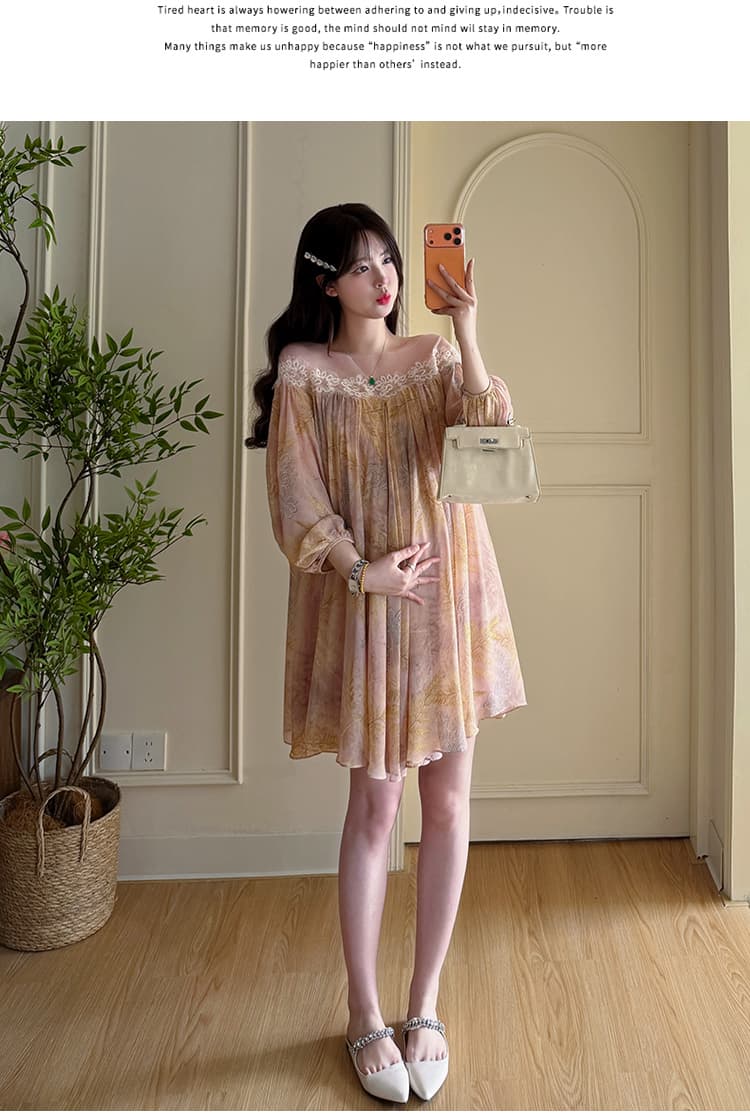 실사 지금 이른 가을 켜기 새로운 2026 패션 품격 작은 심장 기계 레이스 칼라 출산 착용 상세 이미지 12