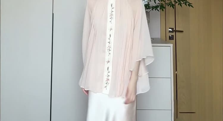 실사 지금 2026 여름 드레스 코디 새로운 중식 감기 센스 자수 맨위 슬립 드레스 아름다운 세트 상세 이미지 42