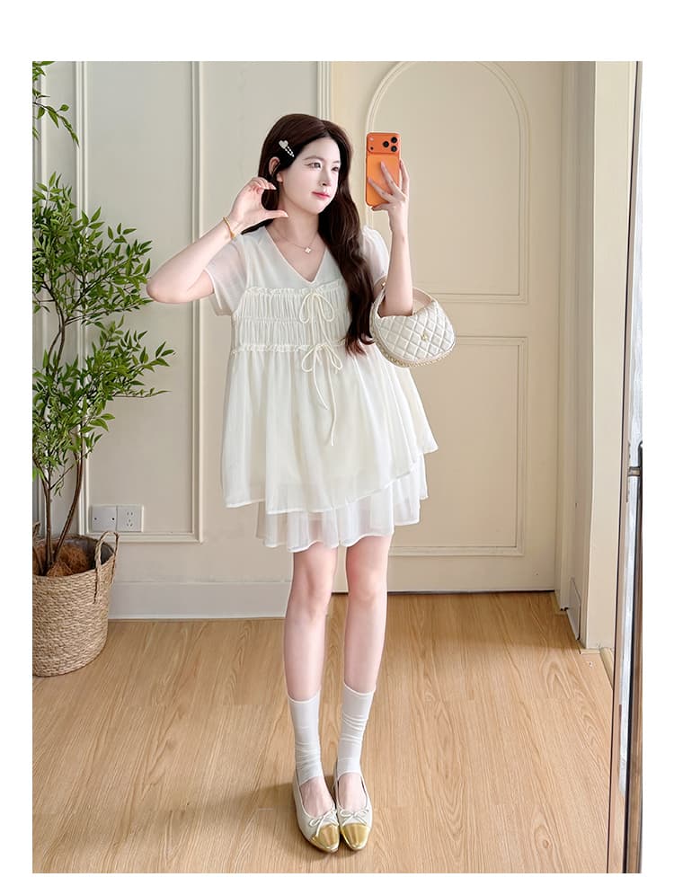 실사 지금 한 부서 품격 달콤함 패션 외국 가스 핑크색 투피스 세트 루즈핏 슬림해 보이는 빅 사이즈 반바지 세트 상세 이미지 13