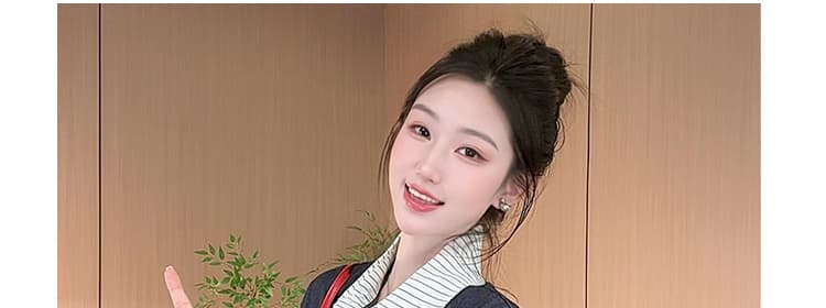 실사 지금 2026 여름 새로운 캐주얼 바람 배색 폴로 칼라 셔츠 치마바지 투피스 슈트 출산 착용 상세 이미지 19
