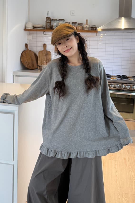 실사 패치워크 프릴 양면 착용 스택 착용 베스트 티셔츠 캐주얼 바지 이미지 5