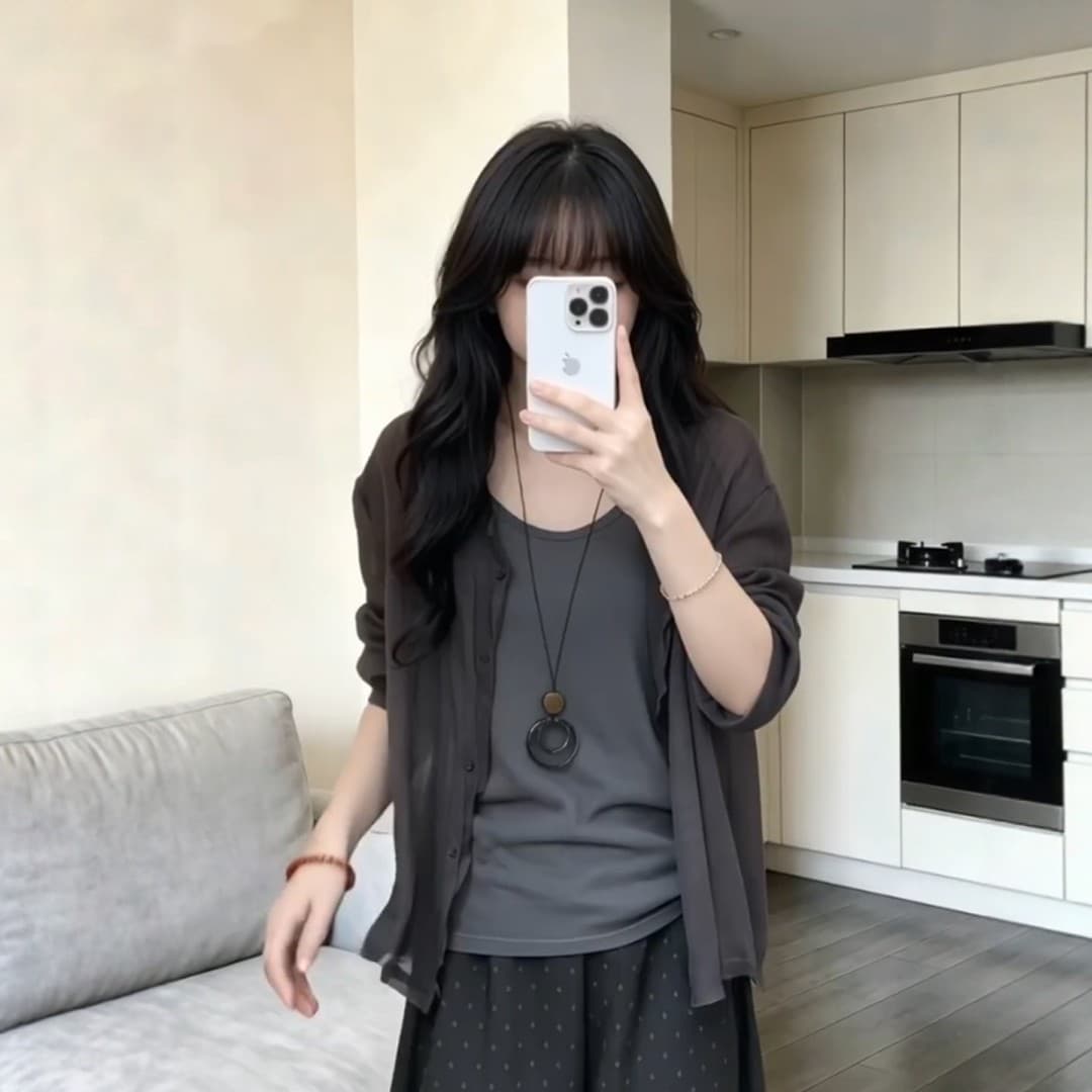 가을 착용 가져 가라. 전체 집합 대 사이즈 지방 mm 얇은 스타일 오픈 가디건 조끼 느슨함 센스 캐주얼 잘 생긴 세트 여성 이미지 2