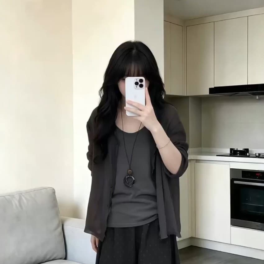가을 착용 가져 가라. 전체 집합 대 사이즈 지방 mm 얇은 스타일 오픈 가디건 조끼 느슨함 센스 캐주얼 잘 생긴 세트 여성 상세 이미지 2